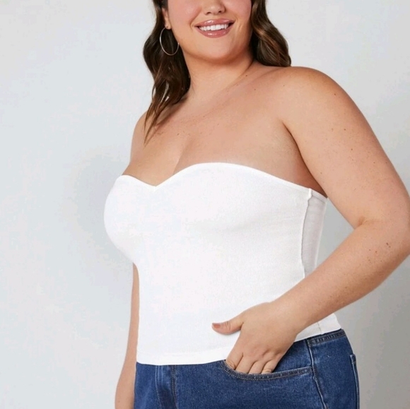 Sexy Plus Size White Tube Top - Picture 1 of 4